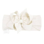 WIDE PANTYHOSE HEADBAND W/CLASSIC GROSGRAIN BOW