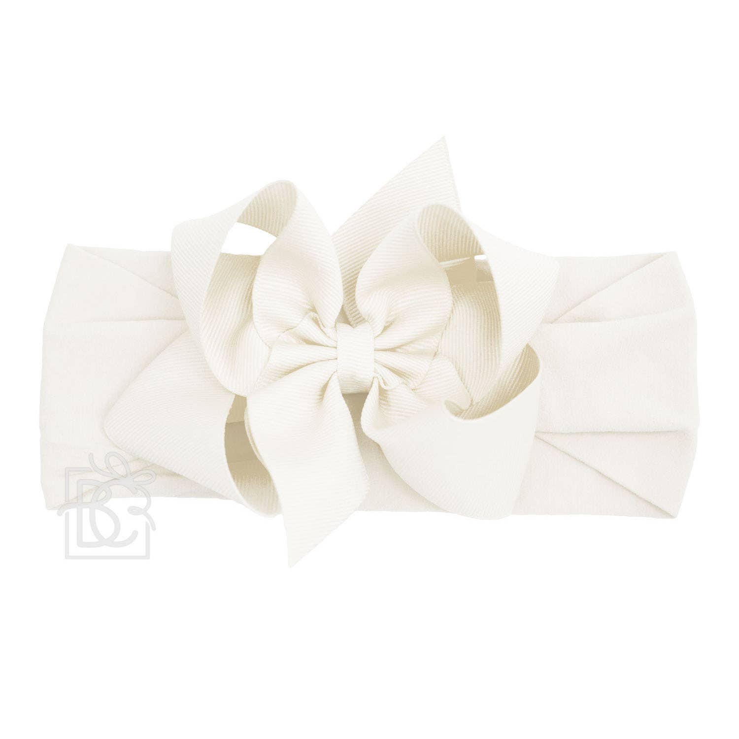 WIDE PANTYHOSE HEADBAND W/CLASSIC GROSGRAIN BOW