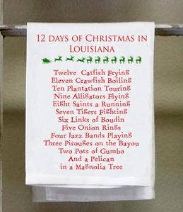 Dish Towel, Christmas, 12 Days of Christmas Louisiana