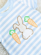 Bunny & Carrots Striped Cotton Romper