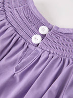 Purple Halloween Smock Embroidery Baby Girl Romper