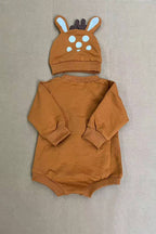 Chirstmas deer printed brown baby onesie