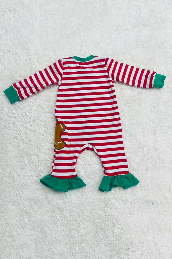 Christmas striped gingerbread dreams sleeper pajamas
