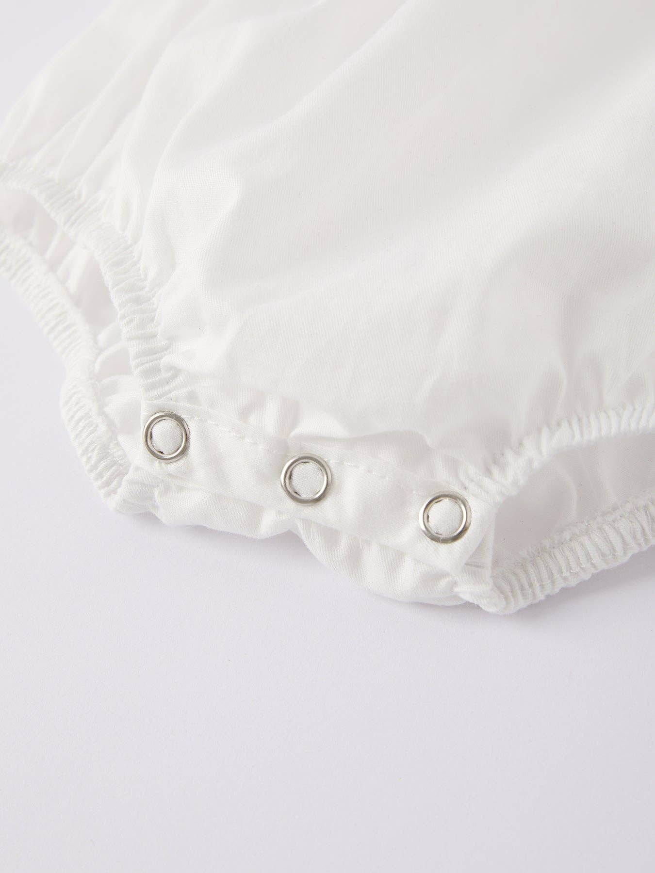 White Smocked Church Christ Bishop Christening Girls Romper