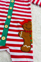 Christmas striped gingerbread dreams sleeper pajamas