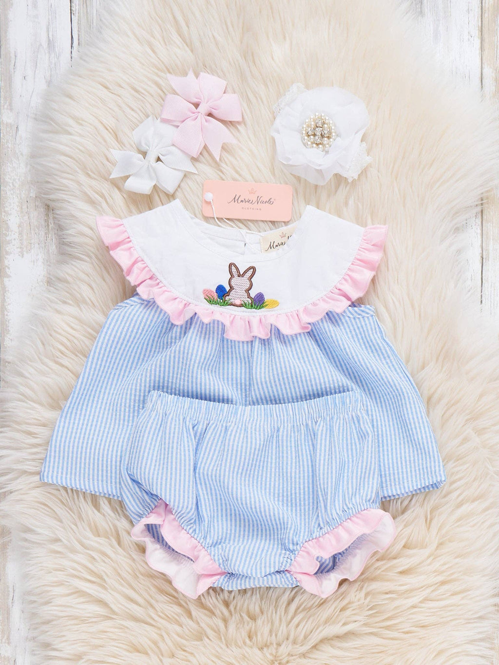 Bunny Vintage Embroidered Poplin Bloomers Outfit