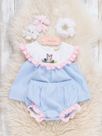Bunny Vintage Embroidered Poplin Bloomers Outfit