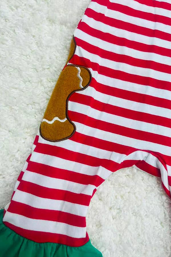 Christmas striped gingerbread dreams sleeper pajamas
