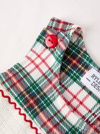 Christmas Jonjon Plaid Smocking Embroidered Boys Romper