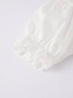 White Smocked Church Christ Bishop Christening Girls Romper