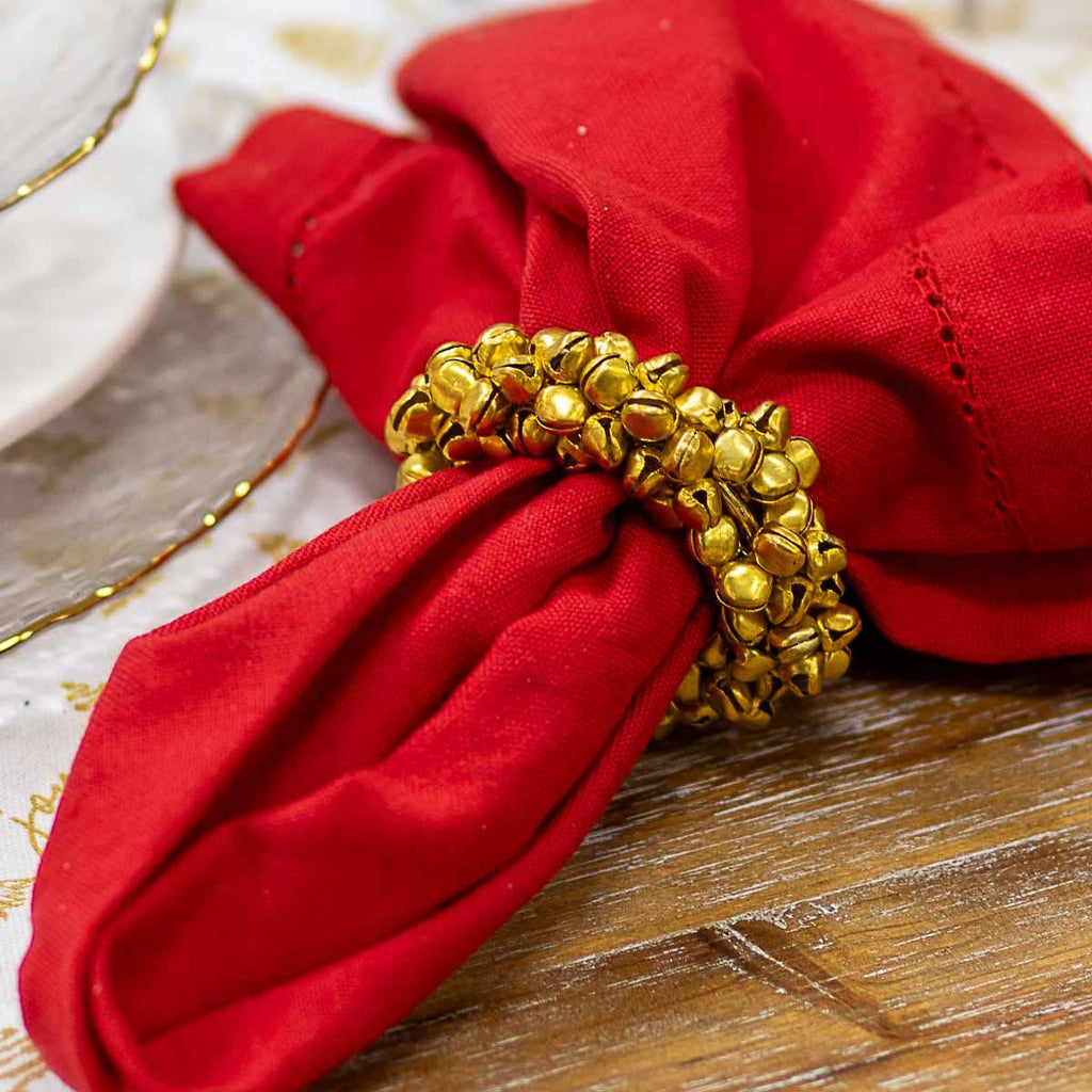 Jingle Bell Napkin Ring   Gold   2.5"