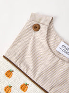Halloween & Thanksgiving Pumpkin Smock Embroidered Boys Romper