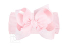 WIDE PANTYHOSE HEADBAND W/ 5.5" XL SCALLOPED EDGE BOW