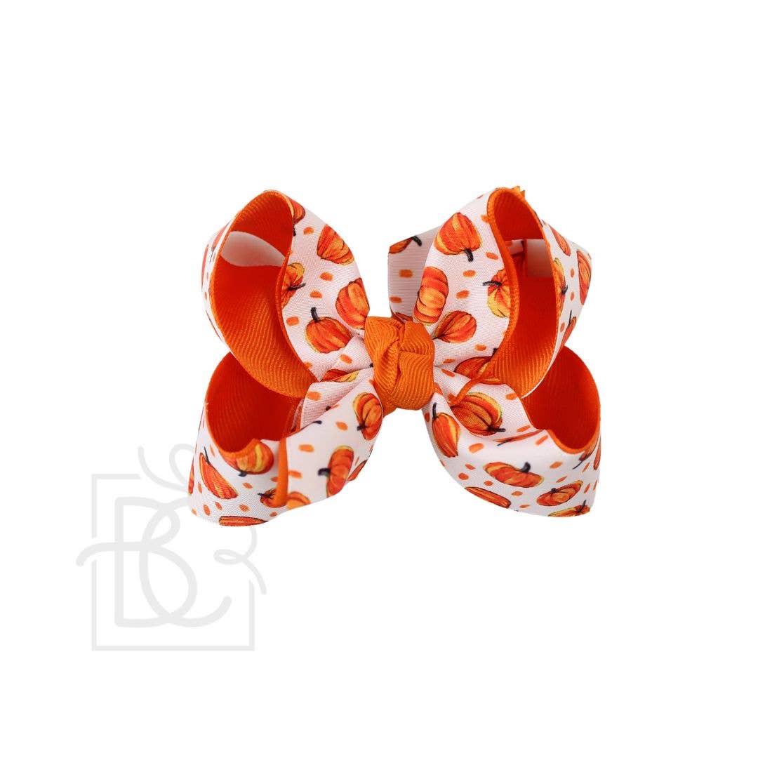 Layered Pumpkin Grosgrain Hair Bow