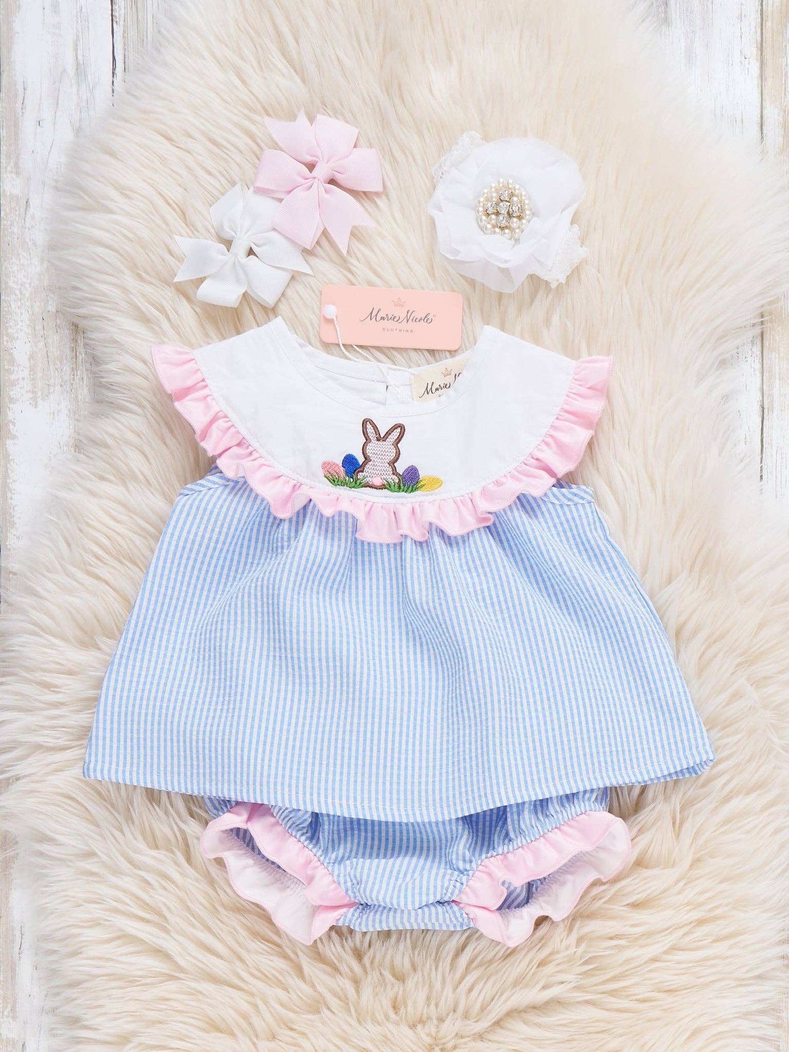 Bunny Vintage Embroidered Poplin Bloomers Outfit