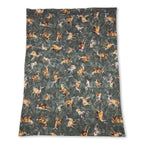 Brown polka dots deer hunting baby blankets