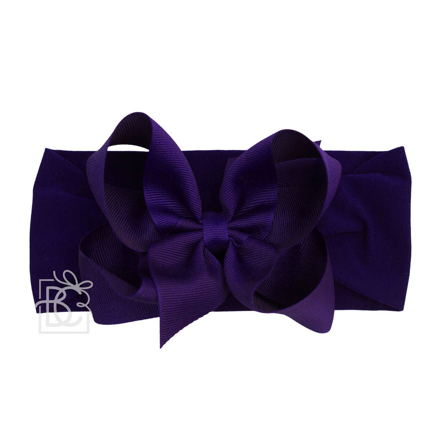 WIDE PANTYHOSE HEADBAND W/CLASSIC GROSGRAIN BOW