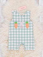 Gingham Carrot Patch Embroidered Johnny