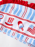 Independence Day Ice Cream Stripe Swimsuit